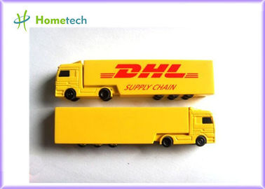 Yellow Creative Truck Plastic USB Flash Drive 8GB For Advertising Gift