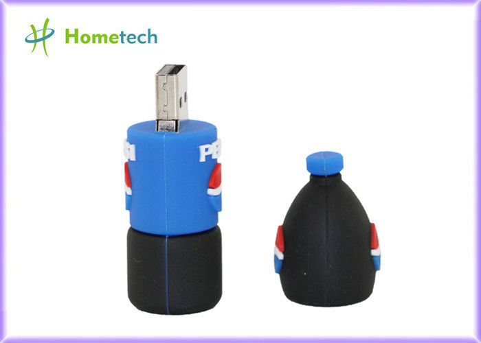 ขวดเป๊ปซี่ PVC ที่กำหนดเองไดรฟ์ USB / ของขวัญ Memory Stick USB ส่วนบุคคล