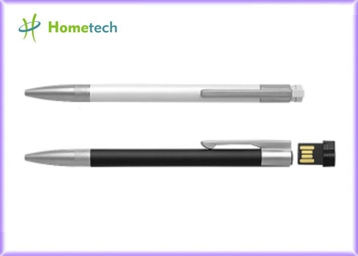 ไดรฟ์ปากกาความเร็วสูงสีดำ / ขาวไดรฟ์ความเร็วสูง 16GB USB 2.0 Customized Mateial โลหะ