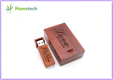 แกะสลักไม้ USB เมมโมรี่สติ๊กโลโก้ที่กำหนดเอง 128MB - ความจุ 64GB