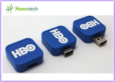 แฟลชไดรฟ์ USB รูปสี่เหลี่ยมหมุนได้ทันสมัยคีย์ OEM แฟลชไดรฟ์ USB พลาสติกขนาดเล็กทันสมัย