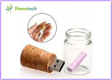ซื้อ Transparent Wood Glass Message In A Bottle Usb Flash Drive 4GB 8GB การผลิตออนไลน์