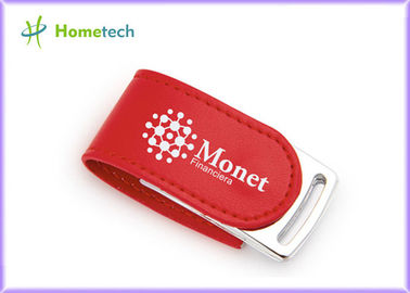 ซื้อ 4GB Red Leather Usb Flash Drive Nice Leather Cover Usb Pen Drive With Custom Logo การผลิตออนไลน์