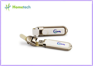 ซื้อ Black Leather USB Flash Disk custom printing , novelty usb 2.0 pen drive with Tin box การผลิตออนไลน์