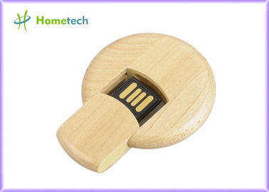ซื้อ Round shape real capacity Wooden USB Flash Drive , micro wooden thumb drive การผลิตออนไลน์
