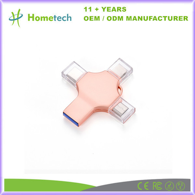 ซื้อ 4 In 1 ความเร็วสูง Otg Usb Flash Drive 8 Gb 16 Gb 32 Gb โทรศัพท์ Usb 2.0 3.0 Memory Stick 64 Gb 128 Gb ประเภท C Pendrive สำหรับ Iphone การผลิตออนไลน์