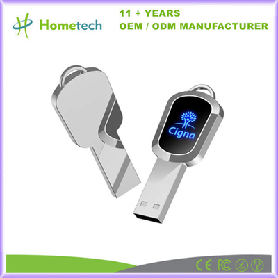 ซื้อ LED Light Rugged Silver Metal USB 3.0 Flash Drive สําหรับการเก็บข้อมูล -40-85C ชิปเกรด A การผลิตออนไลน์