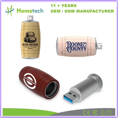 ซื้อ Wood Color USB Flash Drive 8GB-256GB รูปแบบถังไวน์ พร้อมอินเตอร์เฟซ USB 2.0/3.0 การผลิตออนไลน์