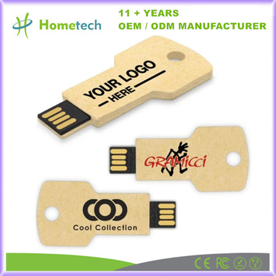ซื้อ คีย์รูปร่างกระดาษรีไซเคิล USB แฟลชไดรฟ์ ขนาด 8GB ถึง 256GB ความจุ ของขวัญโปรโมชั่นมิตรต่อสิ่งแวดล้อม การผลิตออนไลน์