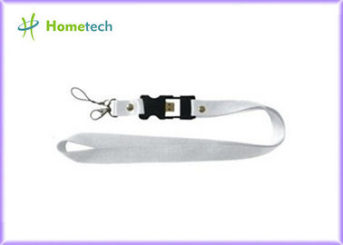 ซื้อ White Customize Lanyard USB Flash Drives High Capacity File Transfer การผลิตออนไลน์