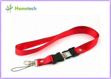 ซื้อ 32GB Red Lanyard USB Flash Drives 2.0 Memory for Necklace , Engraved การผลิตออนไลน์