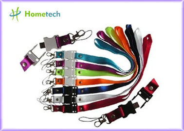 ซื้อ White Plastic Lanyard USB Flash Drives / USB Thumb Drives 2GB 4GB 8GB การผลิตออนไลน์
