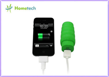 ซื้อ Green Mini Lipstick Power Bank 2600 mAh Soft PVC Cartoon Caterpillars Shaped การผลิตออนไลน์