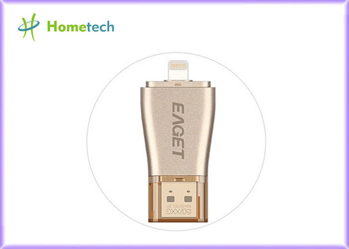 Portable Android OTG USB Flash Drive 128gb 3 In 1 Aluminum For Iphone
