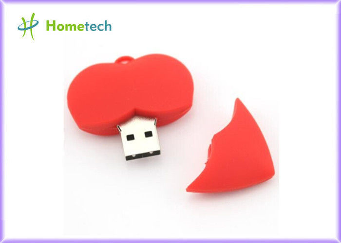 PVC Heart 1GB USB Flash Drive , 2.0 Stick Custom USB Flash Disk