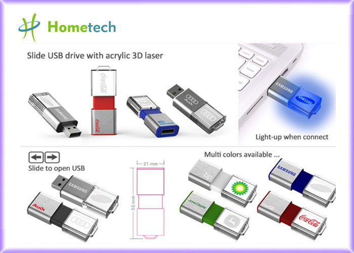 สไลด์อะคริลิคชนิด USB, โลโก้ 3D Engraving Logo ความเร็วในการเขียน / อ่านเร็ว