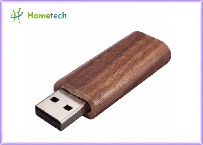 รูปแบบ Rectagnel USB Flash Drive Recorder พิมพ์ Coulor กับกล่องไม้วอลนัท