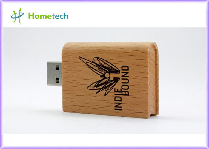 OEM ไม้ USB แฟลชไดรฟ์โปรโมชั่นหนังสือไม้ Pendrive 4GB ปากกาไดรฟ์ที่มีโลโก้ของ บริษัท 4 กิกะไบต์ 8 กิกะไบต์ 16 กิกะไบต์ 32 กิกะไบต์