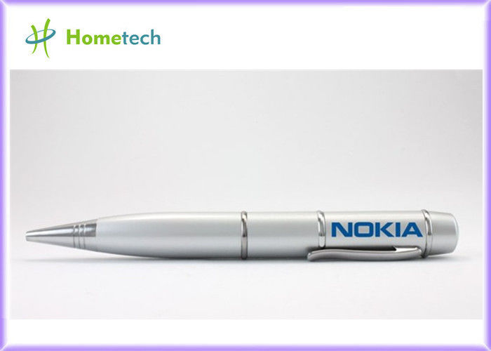 ปากการูปโลหะส่งเสริมการขายแฟลชไดรฟ์ Usb แบบกำหนดเองขนาด 32GB 44GB 128GB ไดรฟ์ปากกาสำหรับธุรกิจ
