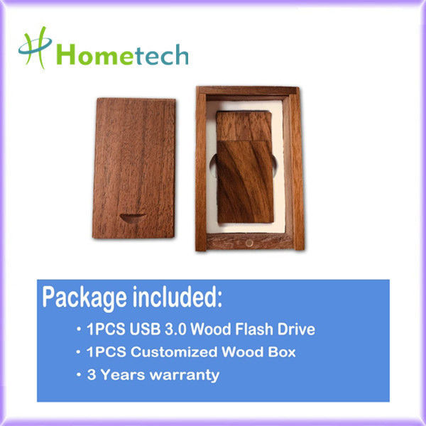 8GB 16GB USB3.0 Walnut Wood Thumb Drive 20MB / S ไดรฟ์ USB Stick Flash Thumb