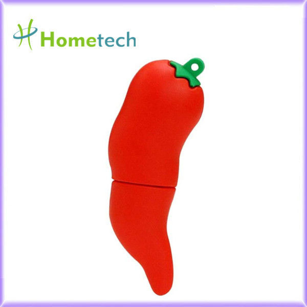 Chili Pepper Shaped PVC 32GB USB Pen Drive สำหรับของขวัญส่งเสริมการขาย
