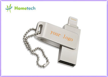 High Speed Mobile Phone USB Flash Drive / OTG USB Flash Drives For IPhone , Silver Color