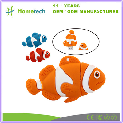 รูปร่างปลาแบบกำหนดเอง USB 3.0 Stick 16GB 32GB 128GB ความเร็วสูง 64GB หน่วยความจำ USB Stick