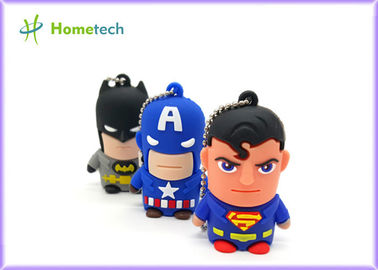 การ์ตูนฮีโร่การ์ตูน USB Flash Memory, USB 2.0 Memory Stick Pvc หรือวัสดุพลาสติกอ่อน