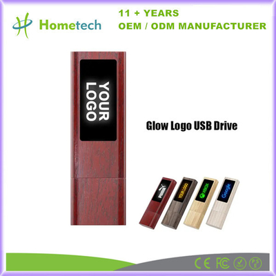 แสงสว่างไม้ USB แฟลชไดรฟ์ LED แสงไม้ Pen Drive USB แมมมรี่สติ๊ก 8Gb 16Gb 32Gb 64Gb 128Gb