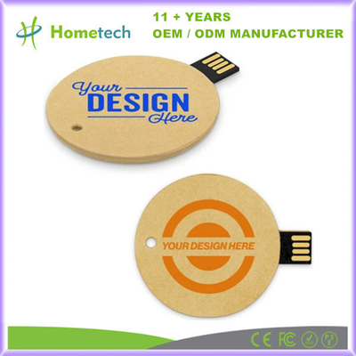 การ์ดกลม 6 กรัม USB ผลิตจากกระดาษรีไซเคิล พร้อมความเหมาะสมกับ Windows / Mac OS / Linux