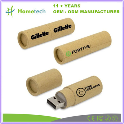 กระดาษรีไซเคิลมิตรต่อสิ่งแวดล้อม USB แฟลชไดรฟ์ มอบของขวัญ พร้อมพิมพ์เพื่อโปรโมชั่น ชิปชั้นสูง