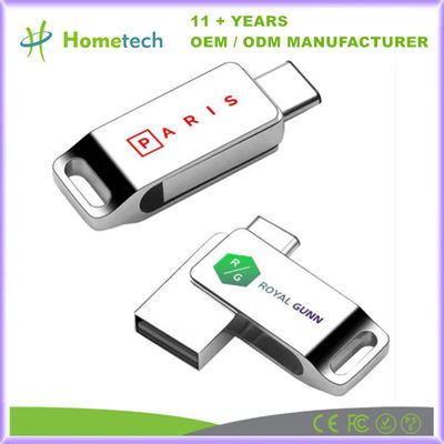 เงิน กันน้ํา แบบ C USB แฟลช ดริบ ด้วยความจุใหญ่ 512GB ปรับแต่ง