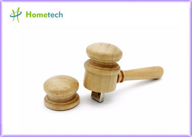 ค้อนไม้รูปแบบ USB Flash Drive 30PCS โลโก้เลเซอร์ที่กำหนดเอง / แกะสลัก