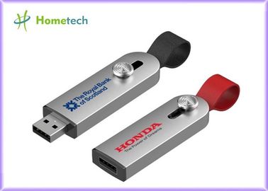 แฟลชไดรฟ์ Usb โลหะบริหารเลเซอร์แกะสลักตัวโลหะเต็มพร้อมสายหนัง