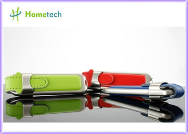 Leather USB Flash Disk , Customized USB 2.0 Flash Drive 128MB - 64GB