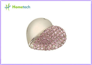 คริสตัลสีชมพูหัวใจรัก Usb 2.0 USB แฟลชไดรฟ์ USB จี้ 4GB 4GB fow ของขวัญแต่งงาน