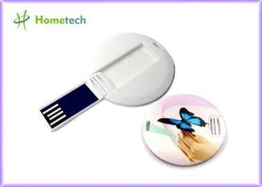 White Plastic Round Twist USB Sticks , Roundness Win 7 Flash Drive