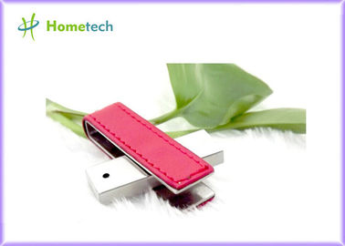 Leather / Metal Twist USB Sticks Customizable With Logo Stamping