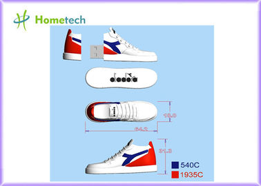 รองเท้าสีขาวที่กำหนดเอง usb 2.0 แฟลชไดรฟ์ 2gb 4gb 8gb 16gb 32gb 64gb โลโก้ที่กำหนดเอง micro usb memory stick