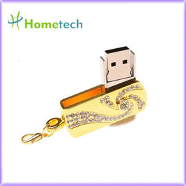 Pendrive 32gb ปากกาไดรฟ์ Memory Stick ทองสแตนเลสสตีลพวงกุญแจหมุน 8gb 16gb