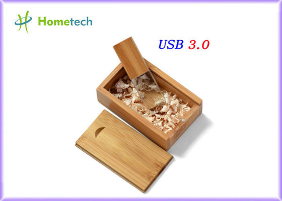 แฟลชไดรฟ์ Usb คริสตัลไม้ 4gb 8gb 16gb 32gb 64gb 20MB / S โลโก้ที่กำหนดเอง