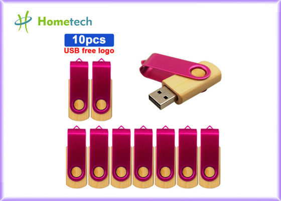 USB 2.0 3.0 โลหะไม้ไผ่ไม้ USB Stick โลโก้ความเร็วสูงปรับแต่งเป็นมิตรกับสิ่งแวดล้อม