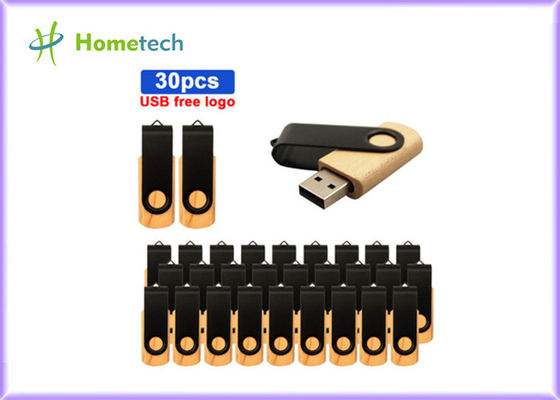 แฟลชไดรฟ์ Usb ไม้โลหะความจุอย่างเต็มที่หมุน CE FCC ได้รับการรับรอง RoHS