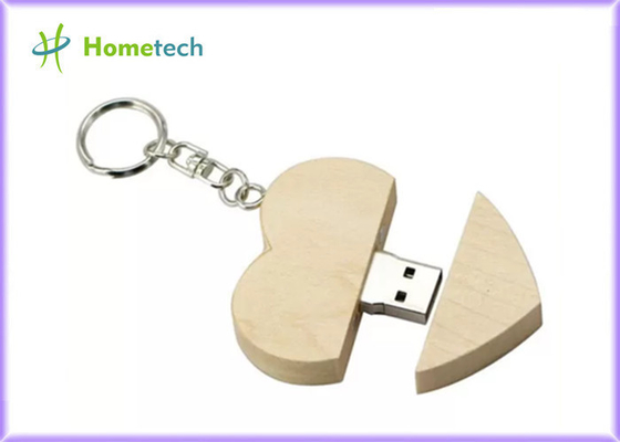 8GB แฟลชไดรฟ์ Usb รูปหัวใจขนาด 8-15MB / S เมเปิ้ลไม้