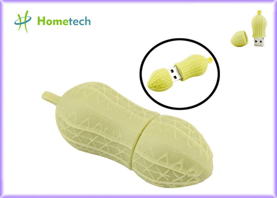 Peanut Shell PVC พลาสติกแฟลชไดรฟ์ USB แบบกำหนดเอง 4GB 8GB 4.3x1.3cm