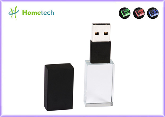 แฟลชไดรฟ์ USB Waterpoof Crystal Led Light Up Transparent 32GB 10mb / s Crystal USB Flash Drive